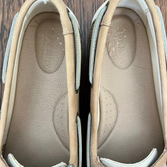 Sperry Top Sider Angelfish Linen Oat Beige Women Memory Foam Boat Shoes: Sz 9.5 - Picture 6 of 10